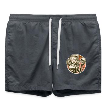 Femme avec crâne crâne - Short de bain - charbon - Devant - AI Model Male 185 light (185cm)