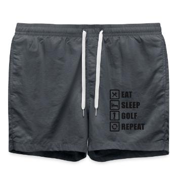 Eat Sleep Golf Repeat Golfspieler - Badeshorts - Anthrazit - Vorne - AI Model Male 185 light (185cm)