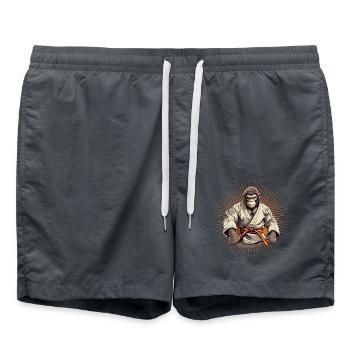 Karate Judo Affe Schimpanse Kampfsport - Badeshorts - Anthrazit - Vorne - AI Model Male 185 light (185cm)