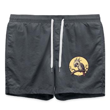 Old parrot on a branch - Swim Trunks - anthracite - Front - AI Model Male 185 light (185cm)