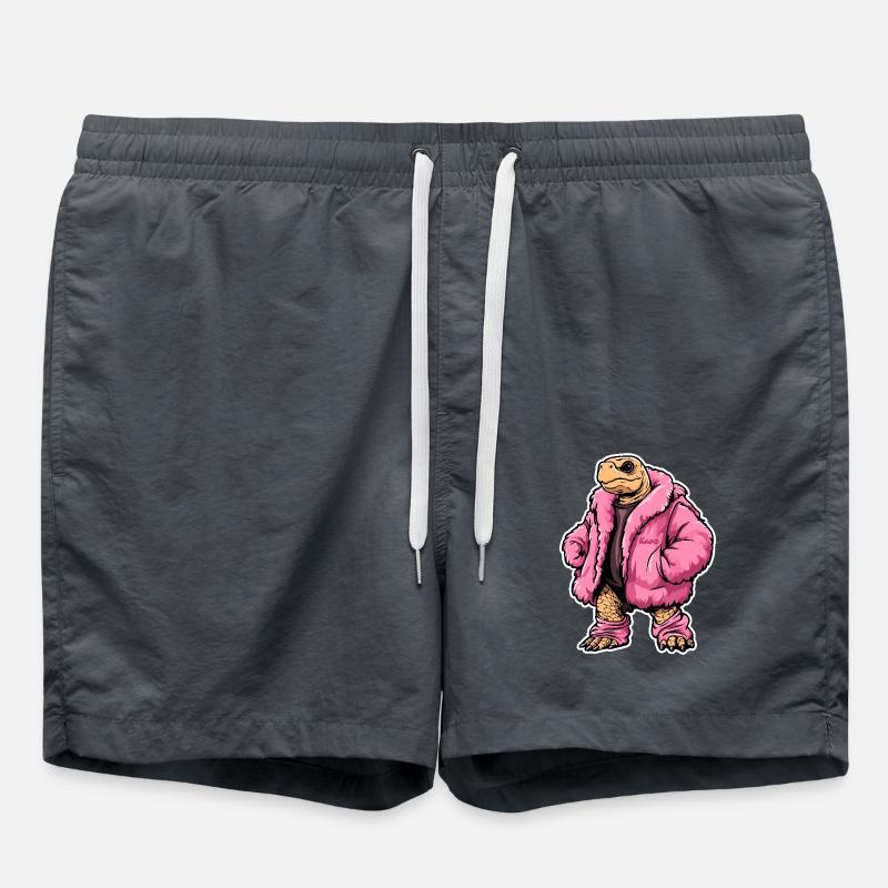 Fashion turtle with pink jacket - Swim Trunks - anthracite