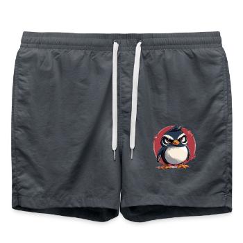 Schlechte-Laune-Pinguin - Badeshorts - Anthrazit - Vorne - AI Model Male 185 light (185cm)