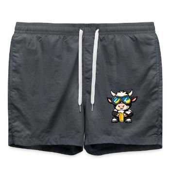 Kuh Apres Ski Bier - Badeshorts - Anthrazit - Vorne - AI Model Male 185 light (185cm)