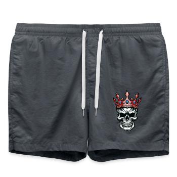 Crâne Roi Couronne - Short de bain - charbon - Devant - AI Model Male 185 light (185cm)