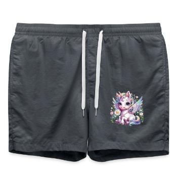 Love Unicorns für einen Frauen, Mädchen und - Badeshorts - Anthrazit - Vorne - AI Model Male 185 light (185cm)