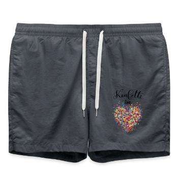 Confettis dans le cœur - Carnaval Carnaval - Short de bain - charbon - Devant - AI Model Male 185 light (185cm)