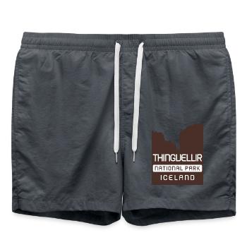 Parc national de Thingvellir - Islande - Short de bain - charbon - Devant - AI Model Male 185 light (185cm)