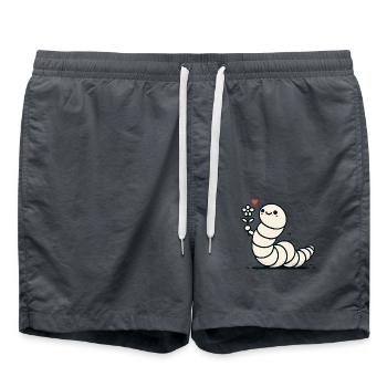 Ver drôle avec fleur - Short de bain - charbon - Devant - AI Model Male 185 light (185cm)