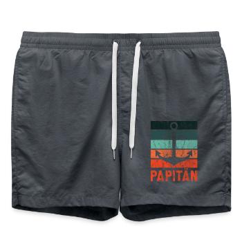 Nordstyle Papitän Ankerdesign No. 1 City - Badeshorts - Anthrazit - Vorne - AI Model Male 185 light (185cm)
