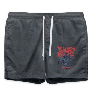 Ecstatic Techno: Affe, Beats und Primaten Shirt - Badeshorts - Anthrazit - Vorne - AI Model Male 185 light (185cm)