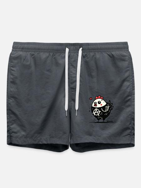 Funny Anarchy Chicken - Swim Trunks - anthracite