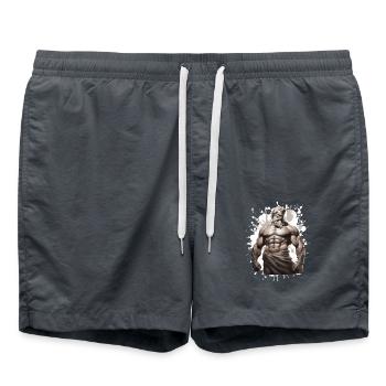 Greek Warrior Musculation Gym - Short de bain - charbon - Devant - AI Model Male 185 light (185cm)