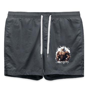 Adler Muskeln Bodybuilding Beast - Badeshorts - Anthrazit - Vorne - AI Model Male 185 light (185cm)