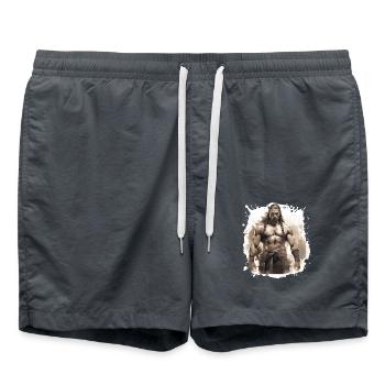 Chef de Musculation Muscles Indien - Short de bain - charbon - Devant - AI Model Male 185 light (185cm)
