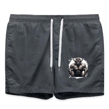 Bison Muscles Musculation Bête - Short de bain - charbon - Devant - AI Model Male 185 light (185cm)