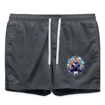 Tiger Muskeln Bodybuilding Beast - Badeshorts - Anthrazit - Vorne - AI Model Male 185 light (185cm)