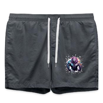Lion Muscles Bodybuilding Gym - Swim Trunks - anthracite - Front - AI Model Male 185 light (185cm)