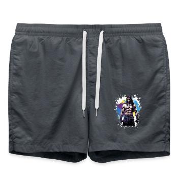 Chef de Musculation Muscles Indien - Short de bain - charbon - Devant - AI Model Male 185 light (185cm)