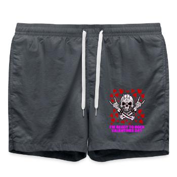 xoxo love you amore Blumen Frauen Valentinstag 14 - Badeshorts - Anthrazit - Vorne - AI Model Male 185 light (185cm)