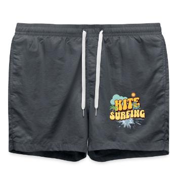 Kitesurf Kitesurfer Kiteboard - Badeshorts - Anthrazit - Vorne - AI Model Male 185 light (185cm)