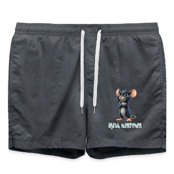 Lustige Ratte Mit Spruch, Igitt, Menschen - Badeshorts - Anthrazit - Vorne - AI Model Male 185 light (185cm)
