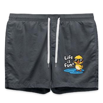 DUCK, LIFE IS FUN - Swim Trunks - anthracite - Front - AI Model Male 185 light (185cm)