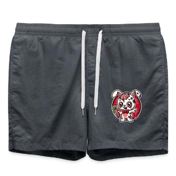 Lapin zombie avec cerveau et carotte - Short de bain - charbon - Devant - AI Model Male 185 light (185cm)