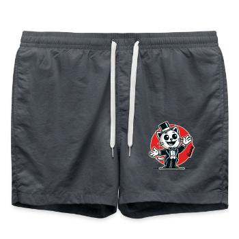 Chat hôte en smoking et chapeau haut de forme - Short de bain - charbon - Devant - AI Model Male 185 light (185cm)