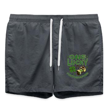 One Lucky Photographer Happy Saint Patrick's Day - Swim Trunks - anthracite - Front - AI Model Male 185 light (185cm)