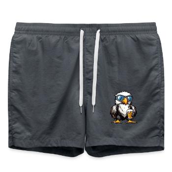 Eagle Après Ski Beer Comic - Swim Trunks - anthracite - Front - AI Model Male 185 light (185cm)