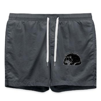 love to be grumpy Katze schlechte Stimmung Tier - Badeshorts - Anthrazit - Vorne - AI Model Male 185 light (185cm)