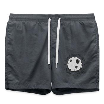 Je t’aime jusqu’à la lune et retour - Short de bain - charbon - Devant - AI Model Male 185 light (185cm)