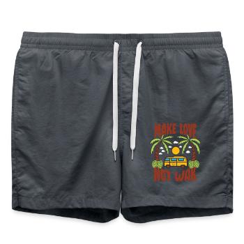 Faites l’amour pas la guerre Flower Power Hippie - Short de bain - charbon - Devant - AI Model Male 185 light (185cm)