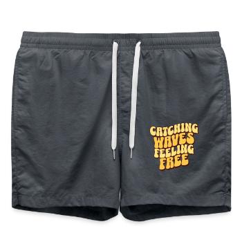 Kitesurf Surfing Surfer - Swim Trunks - anthracite - Front - AI Model Male 185 light (185cm)
