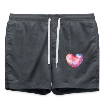 Herz Ballon Geburtstag - Badeshorts - Anthrazit - Vorne - AI Model Male 185 light (185cm)