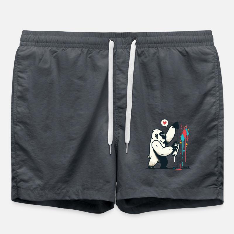 Graffiti-Gorilla mit Spraydose - Badeshorts - Anthrazit