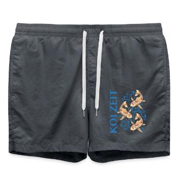 Koi Zeit Spruch Koi Karpfen Liebhaber - Badeshorts - Anthrazit - Vorne - AI Model Male 185 light (185cm)