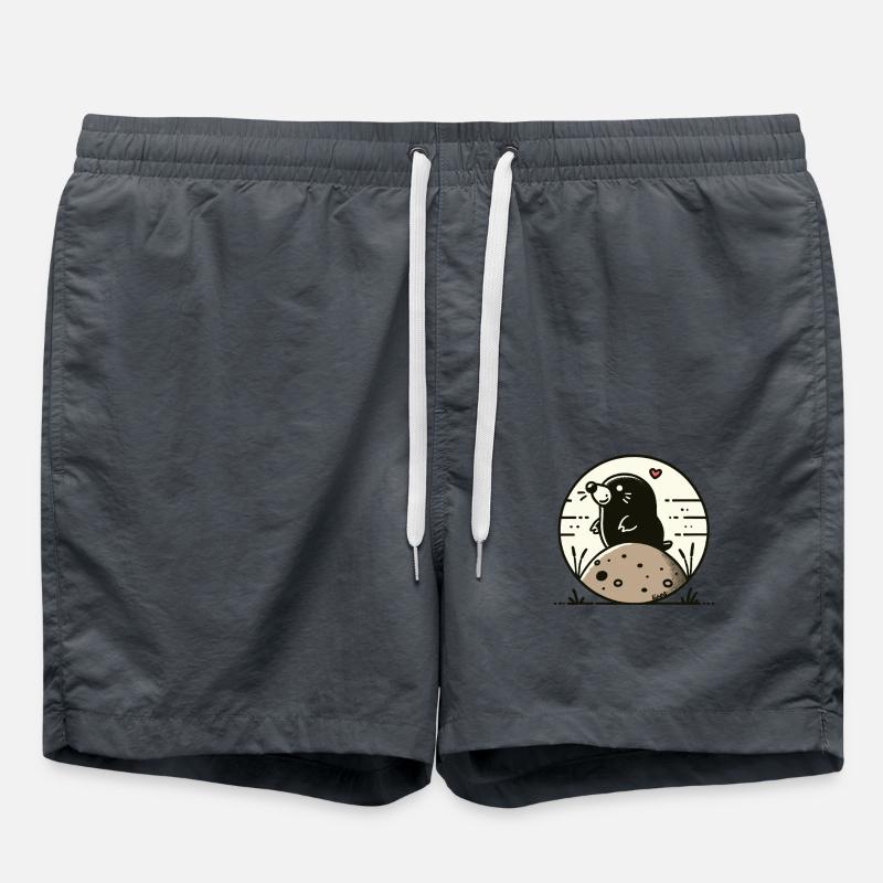 Happy mole on hill - Swim Trunks - anthracite