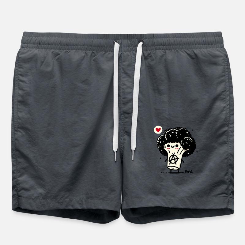 funny vegetable anarcho broccoli punk - Swim Trunks - anthracite