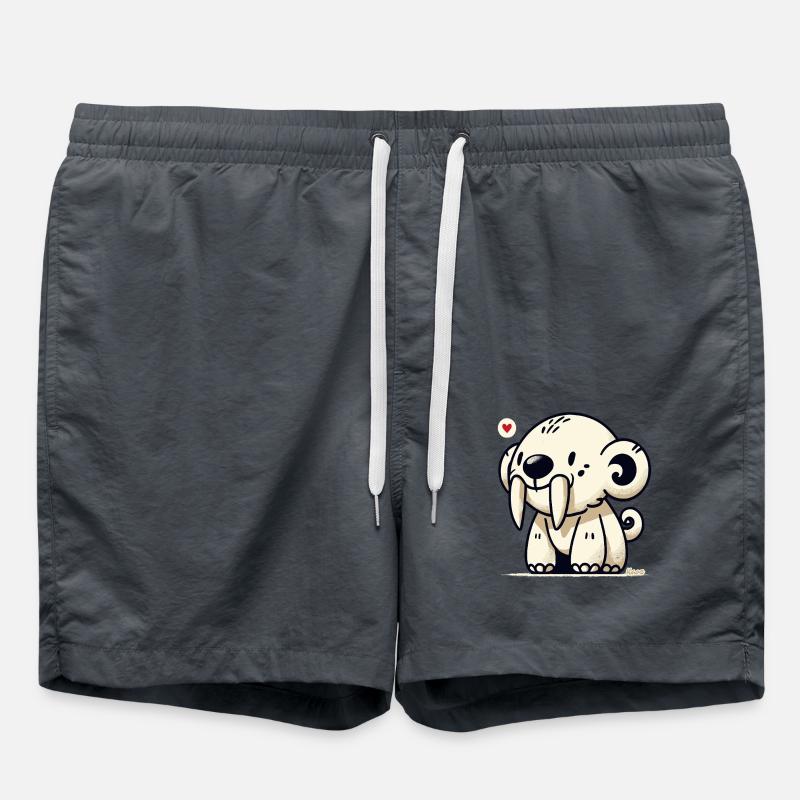 Cute Sabertooth Animal - Swim Trunks - anthracite
