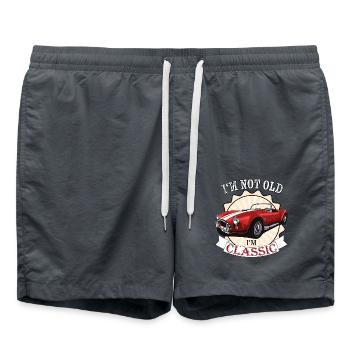 I´m not old I´m Classic Geschenk Funny Cars - Badeshorts - Anthrazit - Vorne - AI Model Male 185 light (185cm)