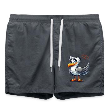 vogel comic - Badeshorts - Anthrazit - Vorne - AI Model Male 185 light (185cm)