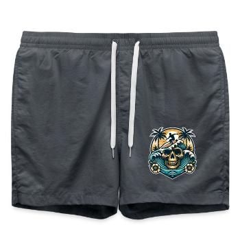Surfen Surfer skull - Badeshorts - Anthrazit - Vorne - AI Model Male 185 light (185cm)