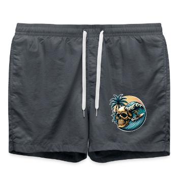 Surfing Surfer skull - Swim Trunks - anthracite - Front - AI Model Male 185 light (185cm)