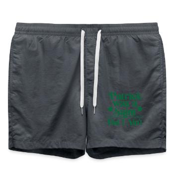 Patrick was a Saint but I aint - Swim Trunks - anthracite - Front - AI Model Male 185 light (185cm)