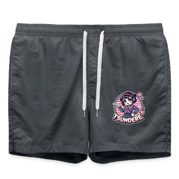 Naughty Japanese Tsundere Girl - Swim Trunks - anthracite - Front - AI Model Male 185 light (185cm)