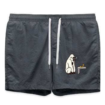 Bananen oder nicht? Gorilla mit Banane - Badeshorts - Anthrazit - Vorne - AI Model Male 185 light (185cm)