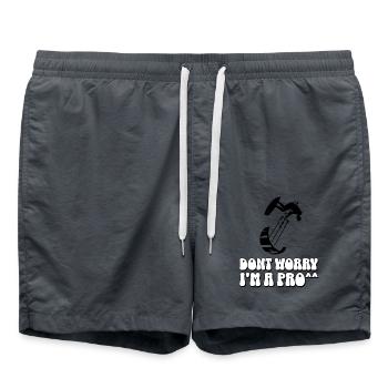 Kitesurfen Kitesurfer Kiteboard - Badeshorts - Anthrazit - Vorne - AI Model Male 185 light (185cm)