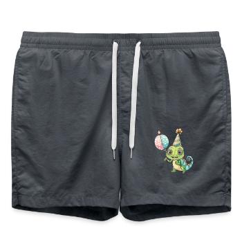 Chameleon Geburtstag Baby - Badeshorts - Anthrazit - Vorne - AI Model Male 185 light (185cm)