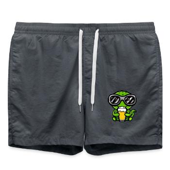 Chameleon Après-Ski Bière Bande Dessinée - Short de bain - charbon - Devant - AI Model Male 185 light (185cm)